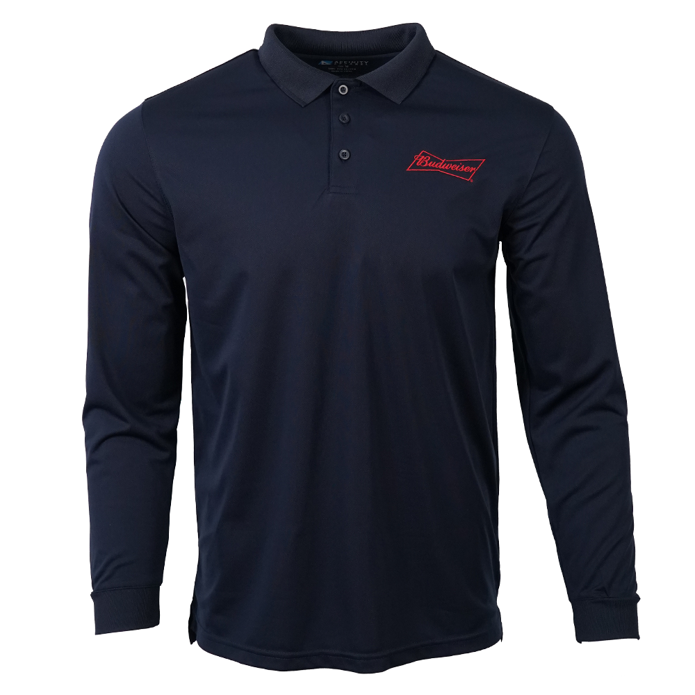 Budweiser Unisex Solid L/S Snag Resist Performance Polo No Pk